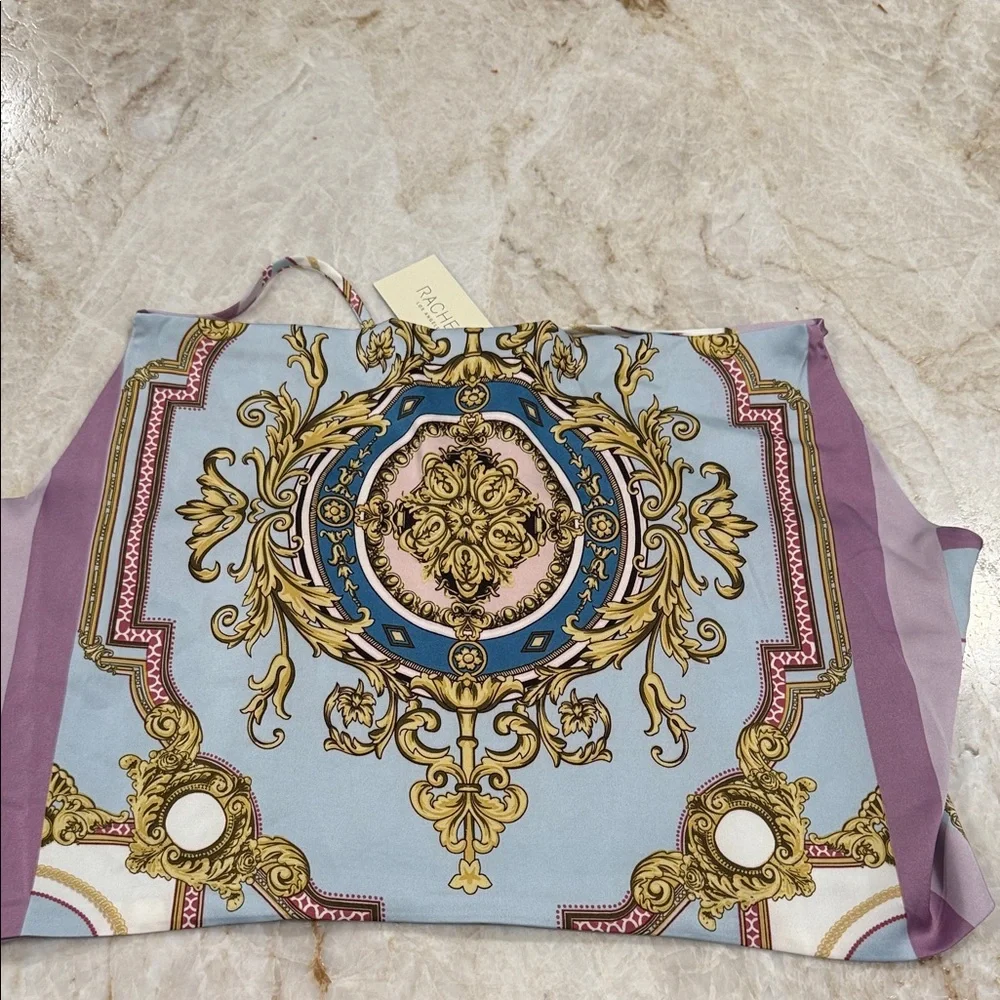 Rachel Zoe Blue and Gold Patterned Top - Picture 2 of 6